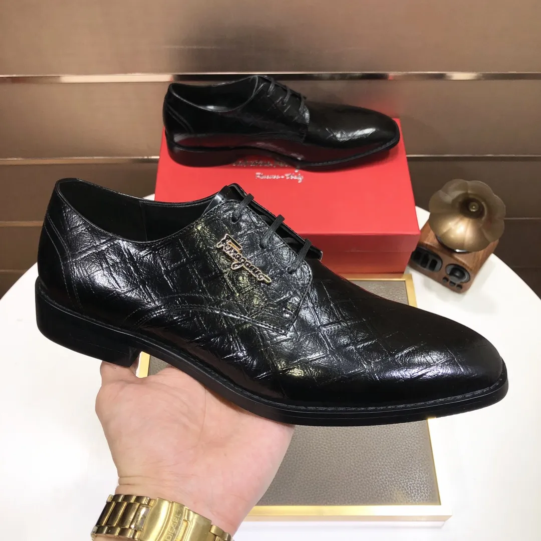 Men's shoes 💰480💰[Ferragamo/Ferragamo] The latest model in the counter, original imported cowhide fabric + sheepskin lining + original luxury metal buckle + original combination outsole, no pressure in comparison 38--44 (custom-made for 45, non-refundable)